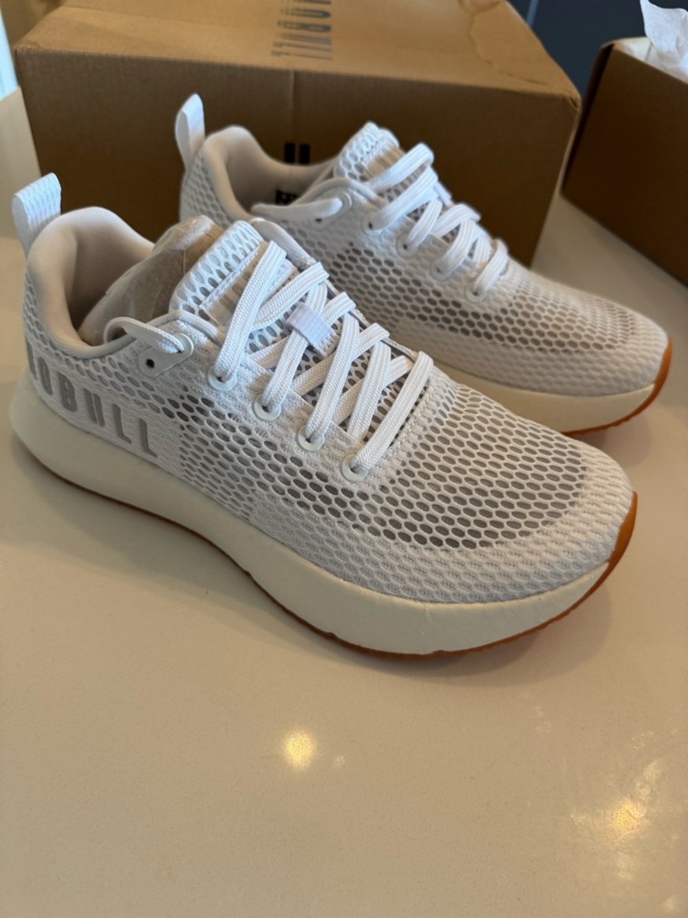NOBULL Drive Mesh Sneaker in White Gum, size 8 - Picture 6 of 8